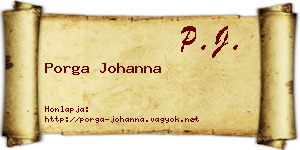 Porga Johanna névjegykártya